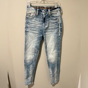 Rock Revival Cheryn Ultra High Rise Curvy Skinny Denim with Detailed Embroidery